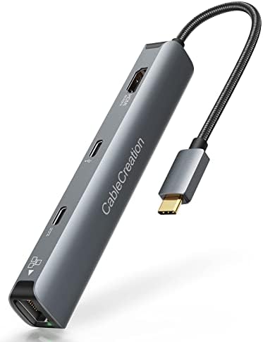 CableCreation 6-во-1 USB-C Центар со 100w Испорака на Енергија + USB C Ѕид Полнач PowerLot GaN 100W USB C Полнач