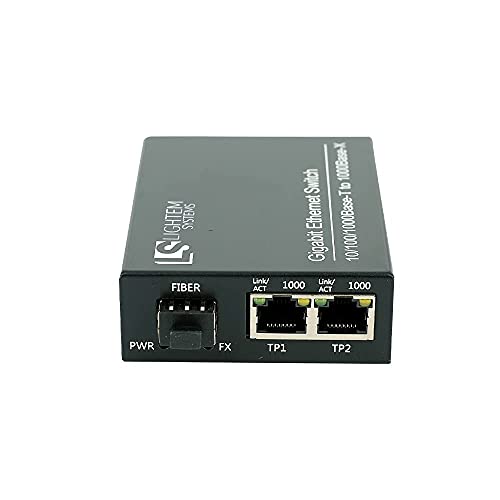 LIGHTEM 3 Порта 10/100/1000M Етернет прекинувач со порта 2x RJ45 & 1x SFP