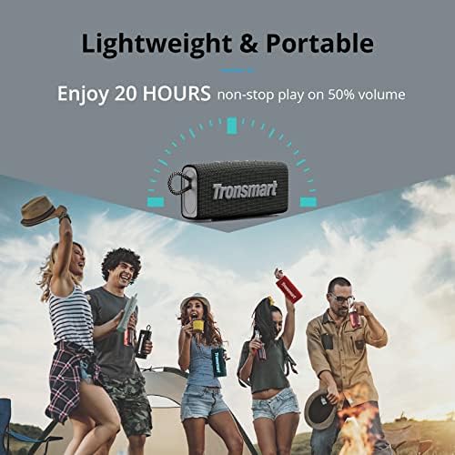 Tronsmart Protable Bluetooth звучник, Trip Wireless Водоотпорен звучник со 10W излез, Bluetooth 5.3, IPX7 водоотпорен, 20H Playtime, вграден микрофон…
