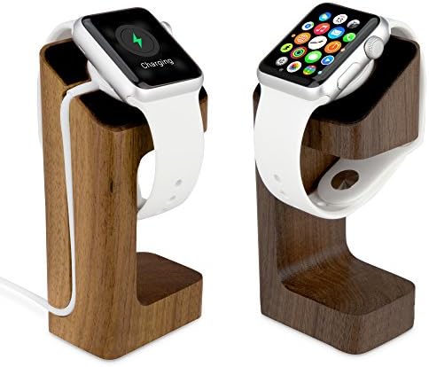 Штанд со боксер и монтирање компатибилен со Apple Watch 42mm - Вистински дрвен часовник, вистинска платформа за дрво и лулка за