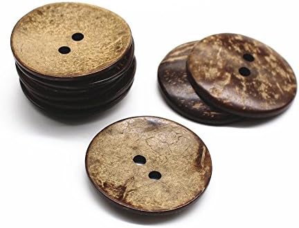 Јахога 10 парчиња природни копчиња за кокосова школка 2 инчи 50мм големи копчиња од кокос за шиење занаети за DIY