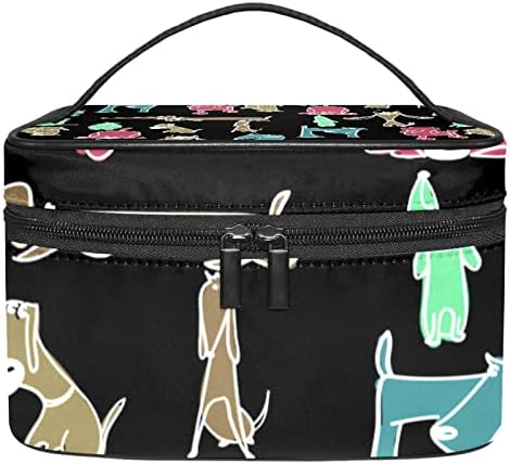 Рачно Нацртани Смешни Цртани Кучиња Патување Торба За Шминка Торба За Организатор Козметичка Торба За Козметика, Тоалети, Четки