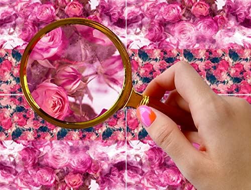 Налепници за нокти се декорираат со розови рози гроздобер цветна шема за нокти