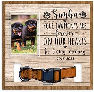 Вашите отпечатоци од шепа се засекогаш во нашите срца, персонализиран држач за јака на кучиња Ротвејлер, знак за јака за миленичиња со фотографии,