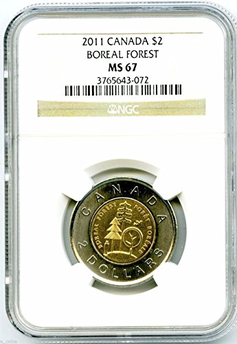 2011 година Канада Тони 2 $ Boreal Forest NGC MS67 највисоко одделение највисока паричка на популацијата