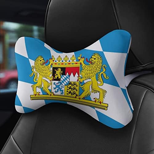 Знаме на бесплатна Баварија 2 парчиња перници за вратот на автомобилот Дишев автоматски перница за глава удобна перница за седишта за автомобили се вклопува во сит