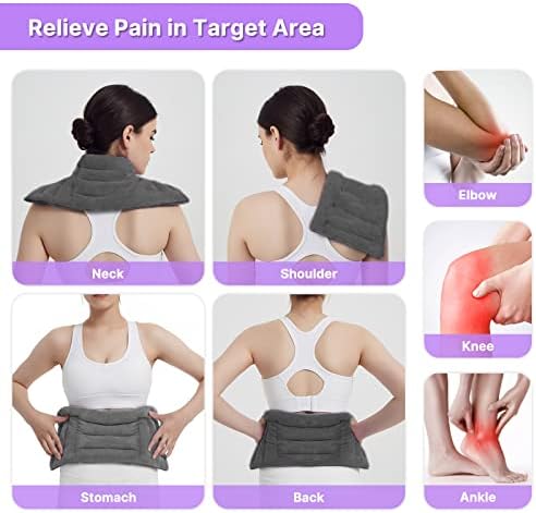 Микробранова подлога за греење за олеснување на болката, 8 x 18 повеќенаменска влажна подлога за греење за вратот, рамото, грбот, коленото,
