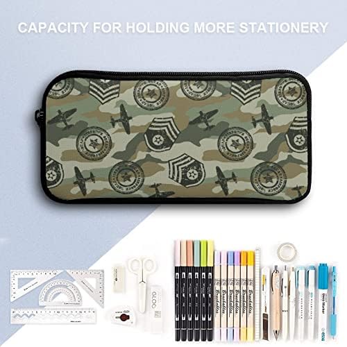 Воени значки образец молив со молив со висок капацитет, торбичка за шминка за торбички за торбички YHO дизајн за канцелариско училиште