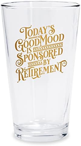 Подароци за пензионирање на лоши банани за мажи и жени - 16 мл пиво стакло со злато мастило од Ири - смешни среќни идеи за подароци за пензија