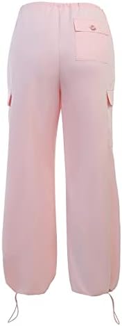 Падобран панталони за жени товарни панталони жени буги y2k ниска половината широка нога буги опуштени панталони со џогер