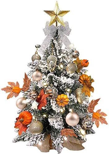 Камз 2FT Tabletop Мини новогодишна елка со вештачки, мали елкини поставени десктоп Божиќни украси на елката здолниште за новогодишно