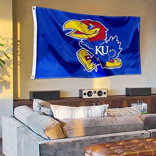 Знамиња на колеџ и транспаренти копродукции Канзас Jayејхакс знаме