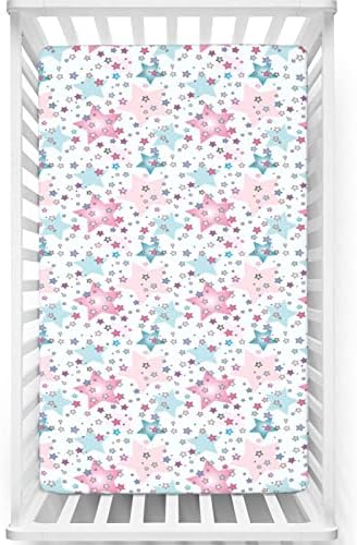Апстракт тематски вграден креветче за креветчиња, стандарден сад за садови за креветчиња ултра мек материјал-бебе-лист за момчиња девојчиња, 28