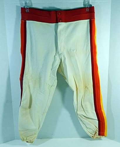 1984 Хјустон Астрос Марк Бејли 6 Игра користеше бели панталони 35-23 DP244443 - Игра користени панталони MLB