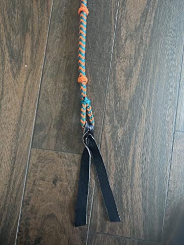 Quirt Hand Bripted Paracord Paracord ParaCord Orange & Tirquize Soft Chirt Whip Horse Tack 17 ept