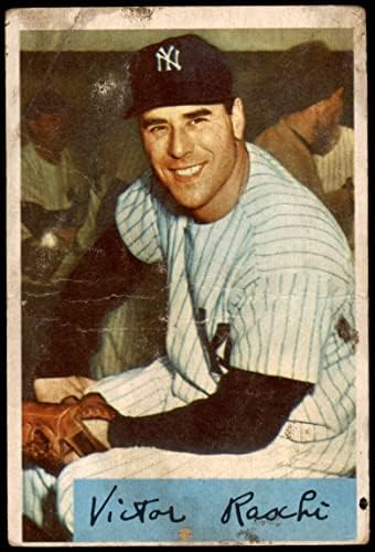 1954 Bowman 33 Tr Vic Raschi New York Yankees сиромашен Јанкис