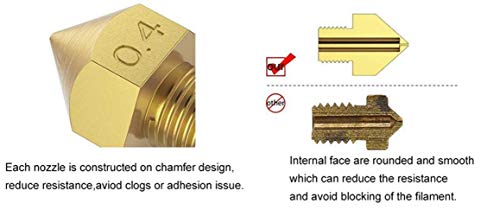 3DMAN MK10 млазници, M7 0,2 mm, 0,4 mm, 0,6 mm, 0,8 mm, 1,0 mm Extruder Brass Brazle Gead за 3D печатачи -25 парчиња