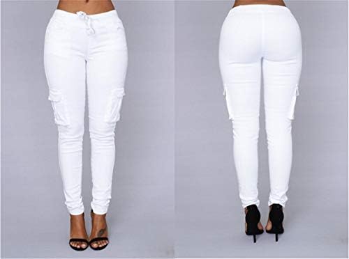 Angенски обична цврста боја на јога панталони за женски панталони со повеќе џебови со повеќе џебови, тенок вклопувачки панталони