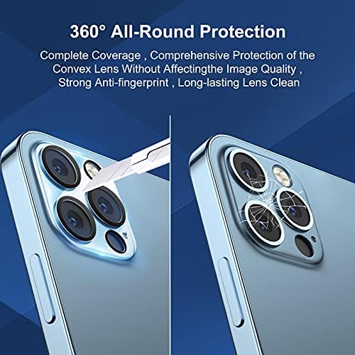 3 Пакет Камера Леќа Екран Заштитен Филм Компатибилен со iPhone 12 pro, Анти-Гребење Случај Пријателски Лесно Да Се Инсталира