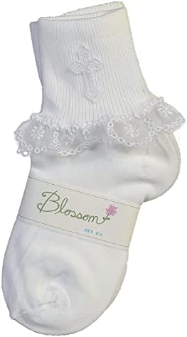 Чорапи за крштевање од чипка - девојки за крштевање девојки Девојки - Бели чорапи за бело крштевање - Accesorios de bautizo para niña