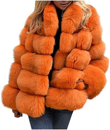 Женски луксузен шал палто зимско топло меки крзно крзно задебелно кратко кардиган парка за надворешна облека од премачјана јакна