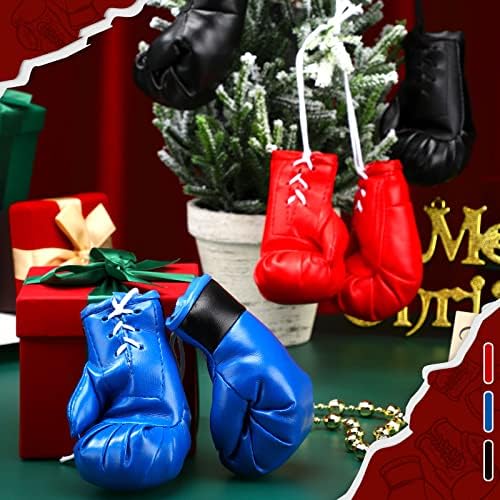 12 парчиња мини бокс нараквици минијатурни прободувачки нараквици за боксерски додатоци за бокс Подароци за одмор Божиќ украсен украс за декорација