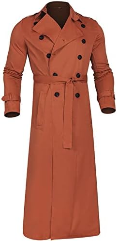 Менс палта и јакни Xiaxogool Мода со целосна должина ровови со долги ветровити зимски топло салто со палто со појас