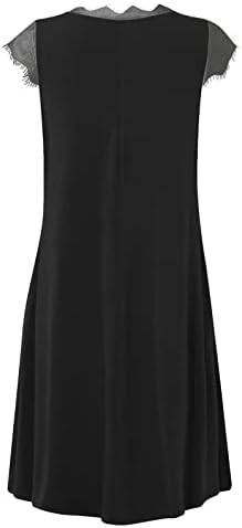 Fragarn Секси облека за жени, женска чипка зашиена со цврстиот џеб фустан со врат V-врат