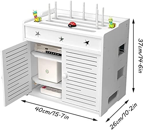 Кутија за складирање на рутер Bturyt, WiFi рутер Hider Organizer Box WiFi Router Multi Function Cox Power Power Strip Surge Protector