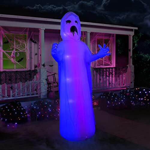 Joiedomi 9 метри висок Ноќта на вештерките надувување на надувување на застрашувачки хорор Дух на надувување во дворот со вградени LED