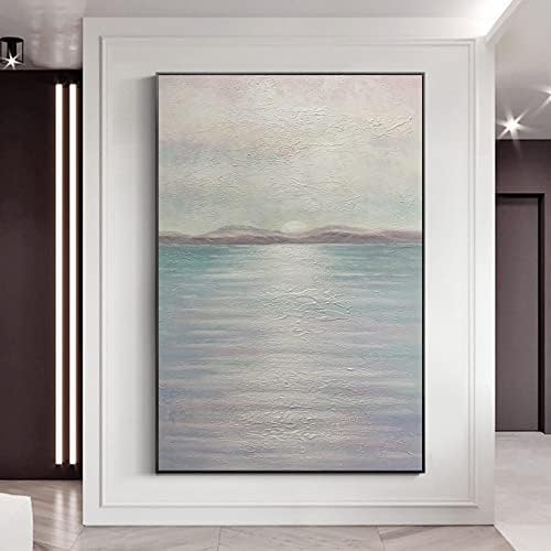 ZZCPT Уметнички дела рачно насликани скандинавски стил и елегантно изгрејсонце, големи маслени слики на платно wallидна уметност