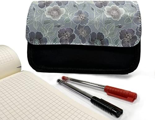 Случајна кутија за молив со градинарски градина, украсени пролетни маргаритки, торба со молив со ткаенини со двоен патент, 8,5 x 5,5,