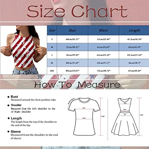 4-ти јули кошули резервоар за врвови за жени Американско знаме летно секојдневно starsвезди без ракави на маици ленти за фитнес резервоар