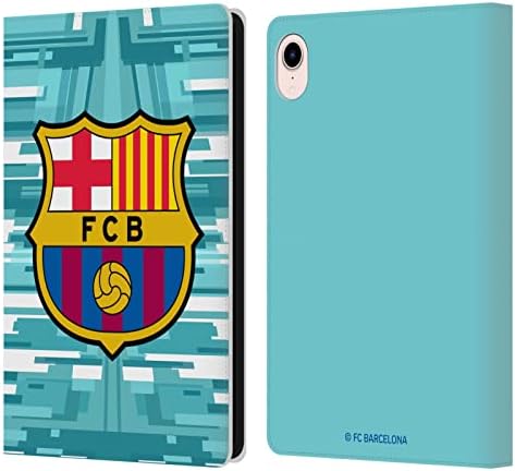 Дизајн на главни случаи официјално лиценциран ФК Барселона Домашен голман 2019/20 Крест комплет за кожа на паричникот на паричникот, компатибилен