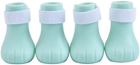 Хомегуд 4 парчиња силиконски чевли за мачки чизми, чизми за заштитник на шепа за миење прилагодливи чорапи за нозе за капаци на канџи