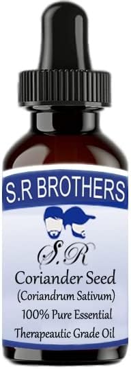 S.R браќа Коријандер семе чисто и природно есенцијално масло со капки со капнување 100мл