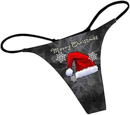 Божиќ секси грло за жени Непослушен долна облека за истегнување на гаќички за гаќички Т-бек брифинзи Божиќни дрвја Беспрекорни грлови