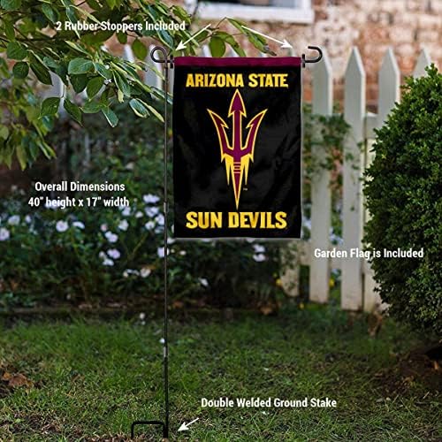 Државен универзитет во Аризона, лого на логото на логото, знаме и знаме на знамето на САД, сет на држачи за столбови