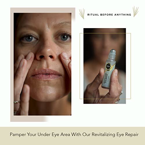 Ревитализирачката поправка на очите на РБА за сите типови на кожа - Вегански серум за очи за темни кругови и подпухналост - краставица
