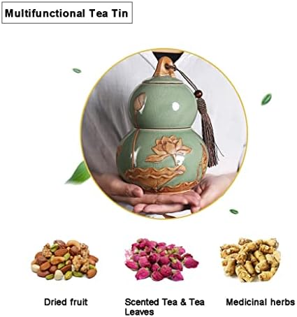 Артлајн Херметички Капак Керамички Контејнери За Чај Канистер За Чај, Тегла За Складирање Храна Порцелански Чај Кади Тиква Дизајн На Форма Запечатен