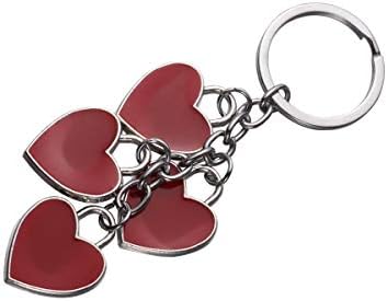 Kesyoo 4 парчиња приврзоци за срцеви приврзоци креативни клучни прстени една loveубовна срцева приврзоци за цинк легура клуч занаетчиски