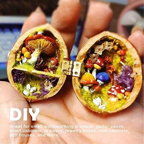 50 парчиња мини мали шарки, антички шарки на задник со монтирање на ноктите, хардвер додатоци за DIY за накит кутии плакари дрвена кутија