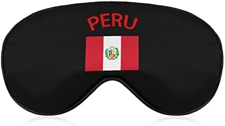 Перу Знаме Маска За Спиење Со Врзани Очи Симпатична Сенка За Очи Смешна Ноќна Покривка со Прилагодлив Ремен За Жени Мажи
