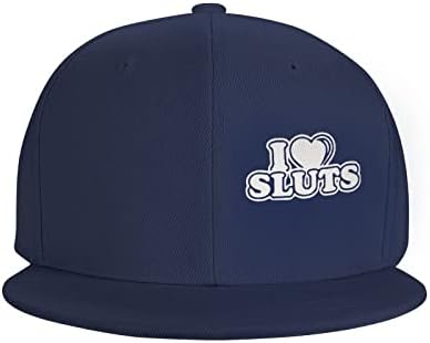 I-Love-Sluts Капчиња рамна сметка црна црна прилагодлива бејзбол капа мода камионџија капа за мажи жени
