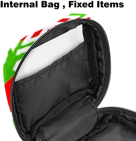 Зелена црвена шема санитарна торба за складирање на салфетка, менструална подлога торба гаќички за ламби за женски производ со
