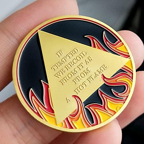 5 Година So Трезвеност Монета Позлатени Пламен Обновување Медалјон Чип