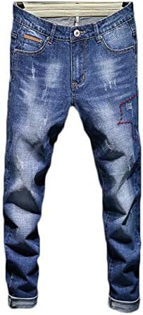 Ангонџивел машка стрии со права фармерки со тексас панталони со молив, опуштени удобни панталони