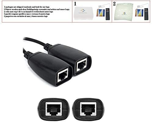 USB 2.0 машки до женски CAT6 CAT5 CAT5E 6 RJ45 LAN Ethernet Extender Extender Extentender Adapter Adapter Cable, црна, 15 см