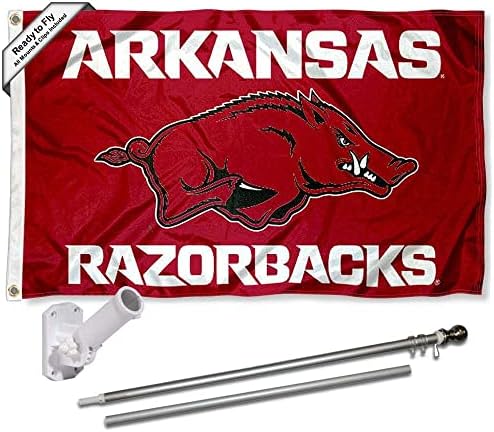 Арканзас Razorbacks Ново лого знаме и пакет за монтирање на заградите