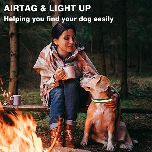 LED Воздушна Ознака Кучешка Јака со Прилагодлив Безбедносен Појас За Миленичиња, USB Led Светло Јака за Кучиња[IPX7 Водоотпорен] со Држач